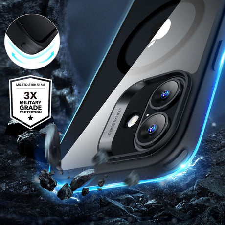 Folie de protectie ESR Classic Hybrid HaloLock compatibil cu iPhone 16 Plus, Transparent / Black