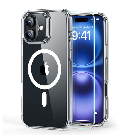 Folie de protectie ESR Classic Hybrid HaloLock compatibil cu iPhone 16, Transparent