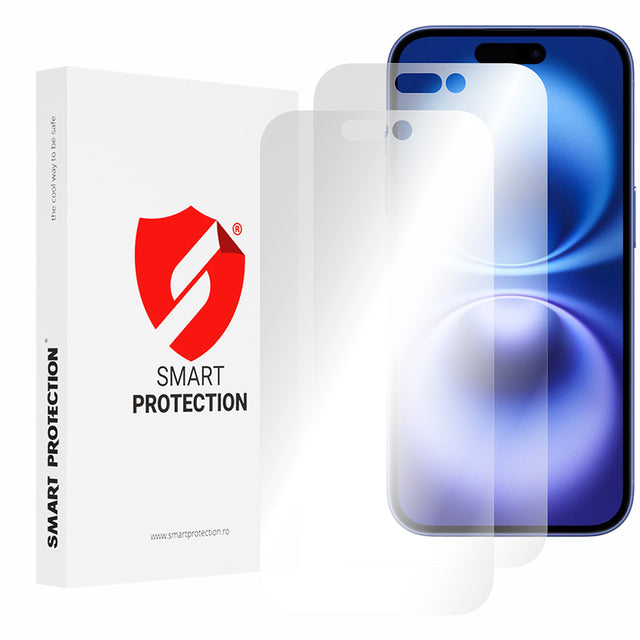 Folie de protectie Smart Protection Premium Classic (set de 2) compatibil cu iPhone 16, Transparent