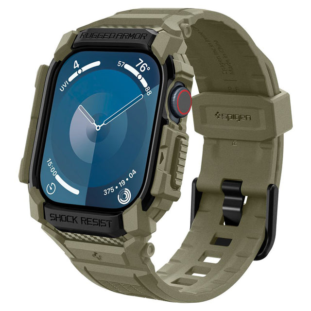 Accesoriu smartwatch Spigen Rugged Armor Pro (ACS08608) compatibil cu Apple Watch 10 46mm / Watch 11 46mm, Vintage Khaki