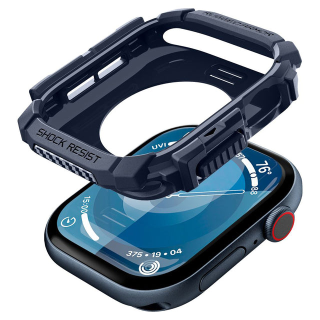 Accesoriu smartwatch Spigen Rugged Armor (ACS08599) compatibil cu Apple Watch 10 46mm / Watch 11 46mm, Bleumarin