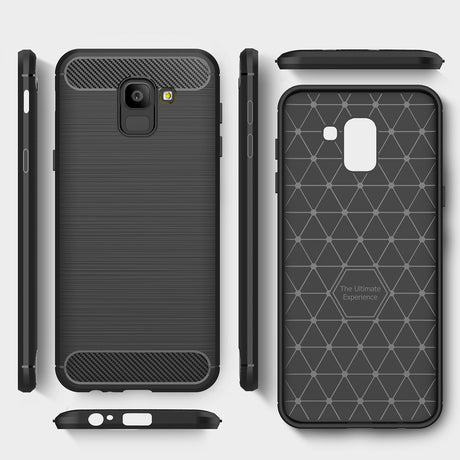 Husa de protectie Techsuit Carbon Silicone compatibil cu Samsung Galaxy J6 2018, Negru