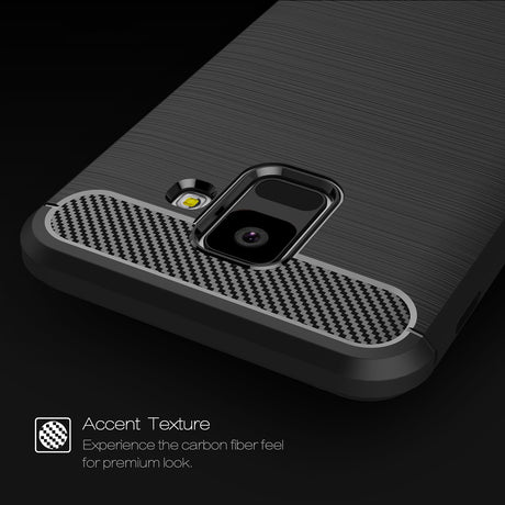 Husa de protectie Techsuit Carbon Silicone compatibil cu Samsung Galaxy A6 2018, Negru