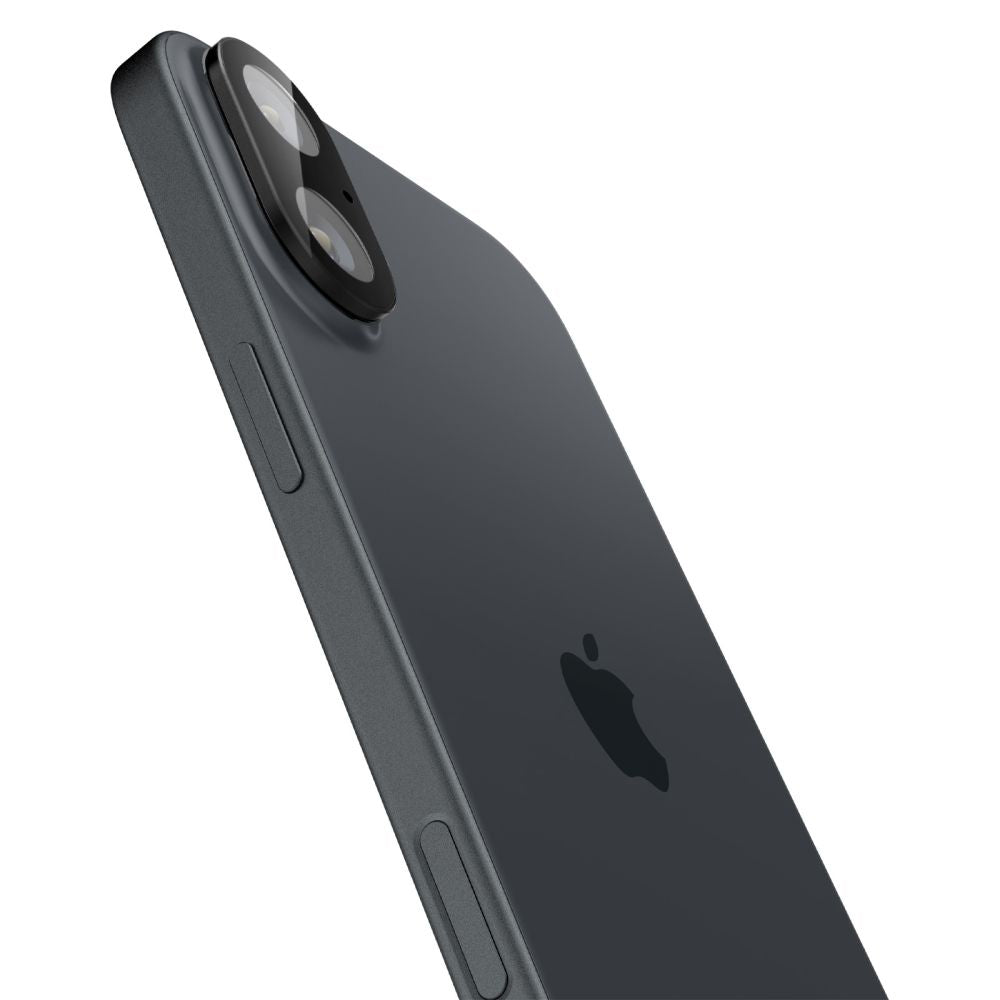 Folie de protectie Spigen (set de 2) Optik.tR Camera Glass (AGL07922) compatibil cu iPhone 16 / iPhone 16 Plus, Negru