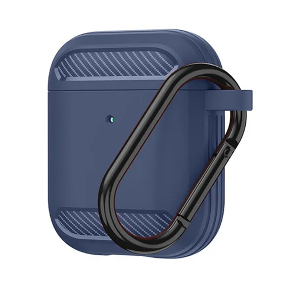 Casti Techsuit Carbon Silicone, for AirPods 1 / AirPods 2, Bleumarin