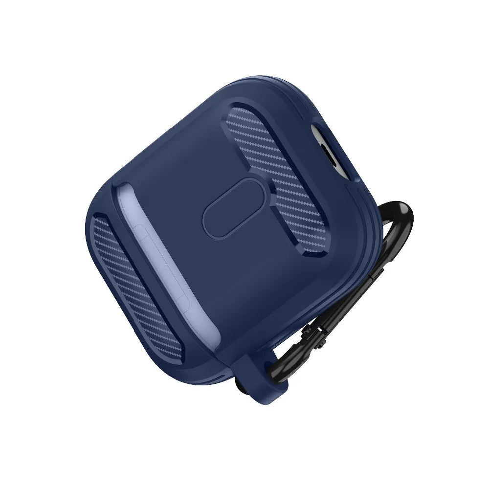 Casti Techsuit Carbon Silicone, for AirPods 1 / AirPods 2, Bleumarin