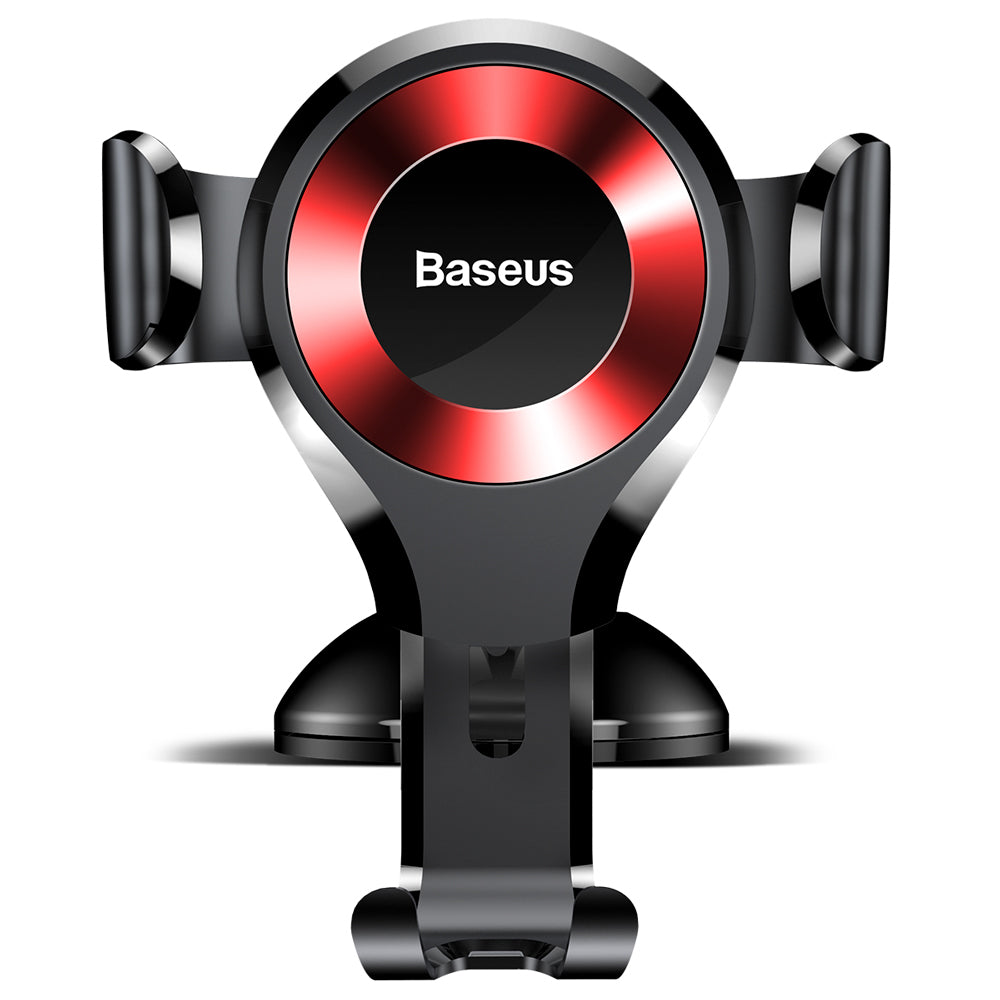 Suport Baseus Osculum (SUYL-XP09), Gravity Grip for Dashboard, Windshield, 360° Rotating, Suction Cup Clamp, Negru / Red