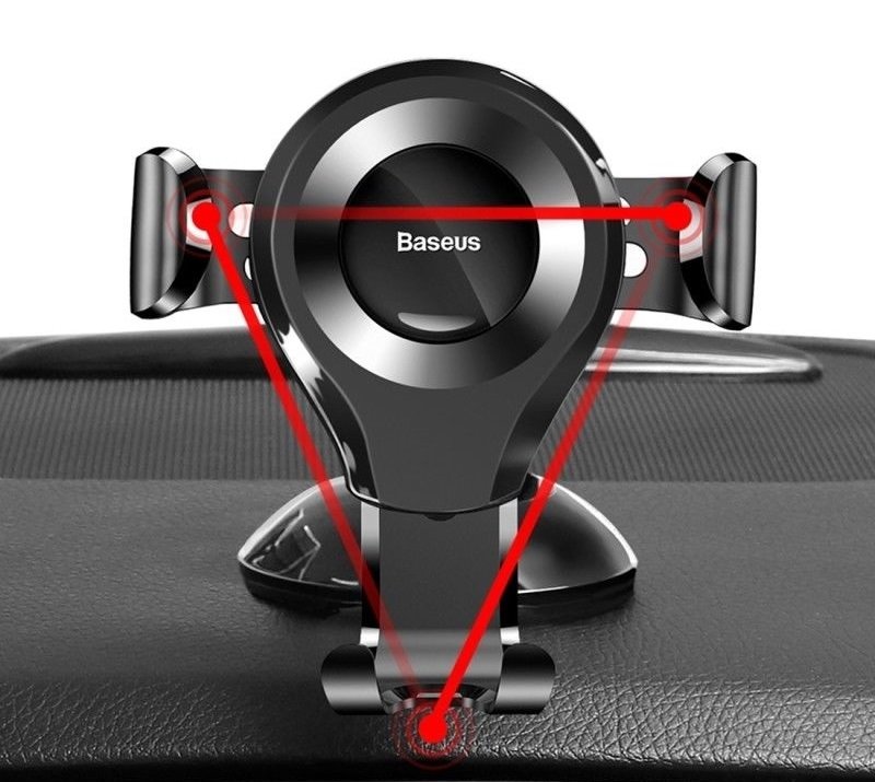 Suport Baseus Osculum (SUYL-XP01), Gravity Grip for Dashboard, Windshield, 360° Rotating, Suction Cup Clamp, Negru