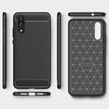 Husă Techsuit Carbon Silicone neagră pentru Huawei P20