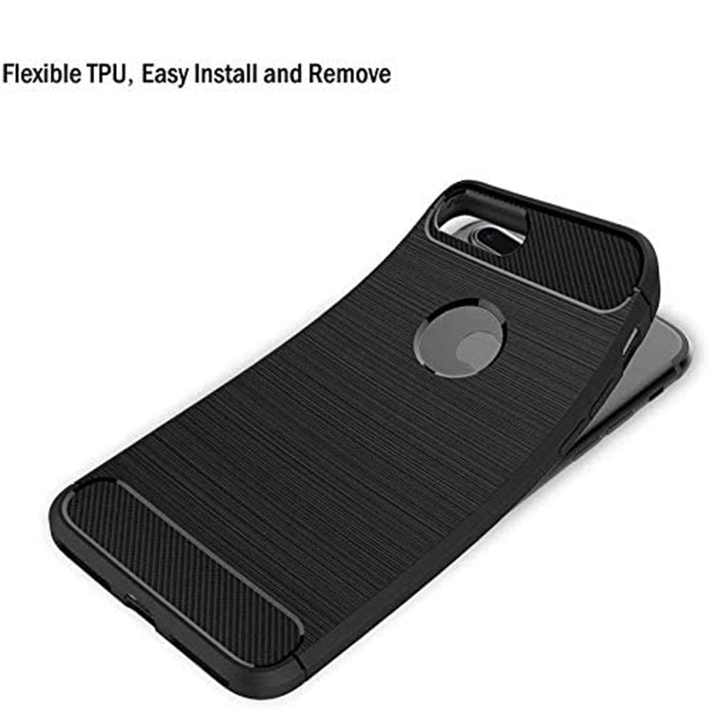 Husa de protectie Techsuit Carbon Silicone compatibil cu iPhone 8 Plus, Negru