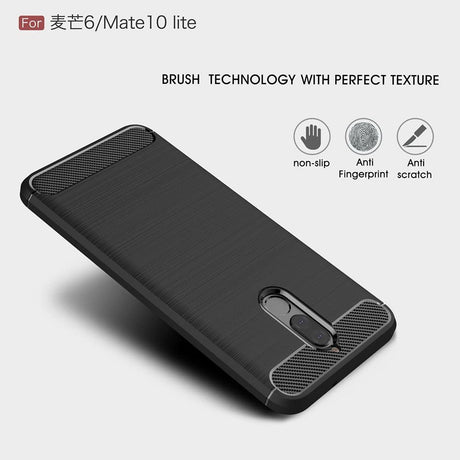 Husa de protectie Techsuit Carbon Silicone compatibil cu Huawei Mate 10 Lite, Negru
