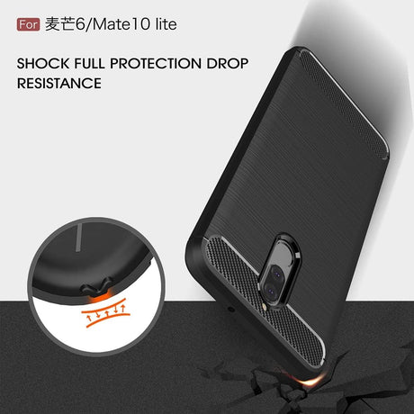 Husa de protectie Techsuit Carbon Silicone compatibil cu Huawei Mate 10 Lite, Negru