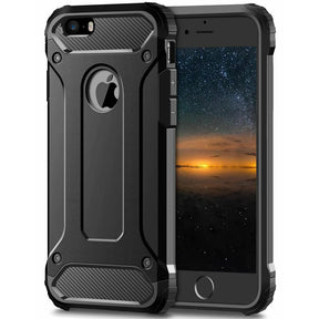 Husa de protectie Techsuit Hybrid Armor compatibil cu iPhone 5 / iPhone 5s / iPhone SE, Negru