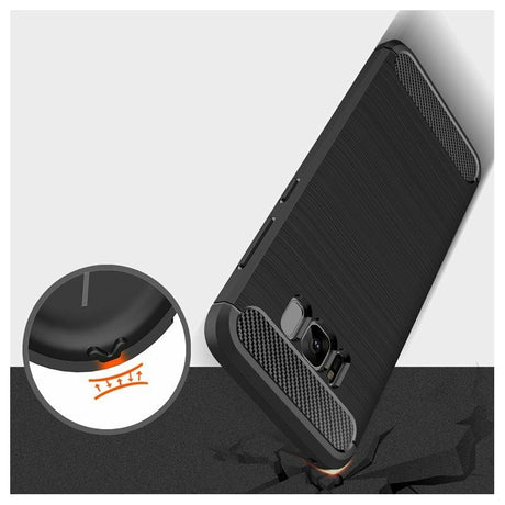 Husa de protectie Techsuit Carbon Silicone compatibil cu Samsung Galaxy S8 Plus, Negru