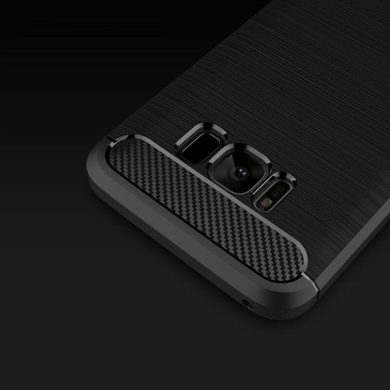 Husa de protectie Techsuit Carbon Silicone compatibil cu Samsung Galaxy S8 Plus, Negru