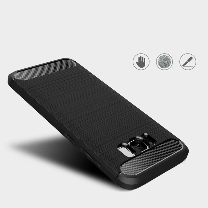 Husa de protectie Techsuit Carbon Silicone compatibil cu Samsung Galaxy S8 Plus, Negru