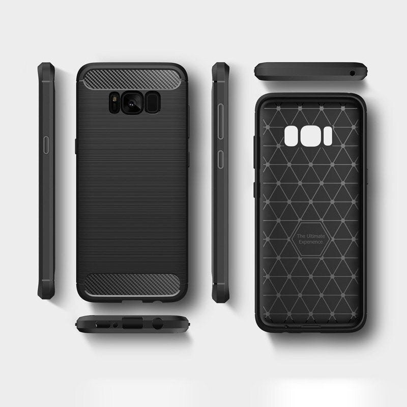 Husa de protectie Techsuit Carbon Silicone compatibil cu Samsung Galaxy S8 Plus, Negru