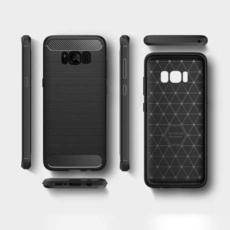 Husa de protectie Techsuit Carbon Silicone compatibil cu Samsung Galaxy S8 Plus, Negru