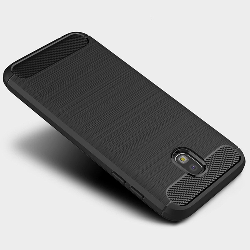Husa de protectie Techsuit Carbon Silicone compatibil cu Samsung Galaxy J7 2017, Negru
