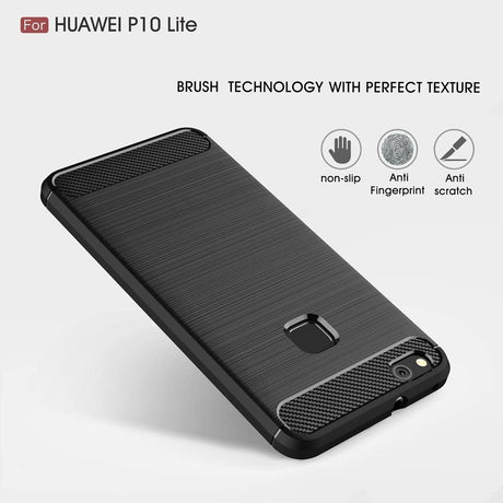 Husa de protectie Techsuit Carbon Silicone compatibil cu Huawei P10 Lite, Negru