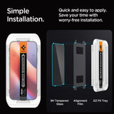 Folie de protectie Spigen Glas.tR EZ-FIT (AGL07935) compatibil cu iPhone 16 Pro, Transparent