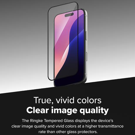 Folie de protectie Ringke Easy Slide Tempered Glass (set de 2) compatibil cu iPhone 16 / iPhone 15, Negru