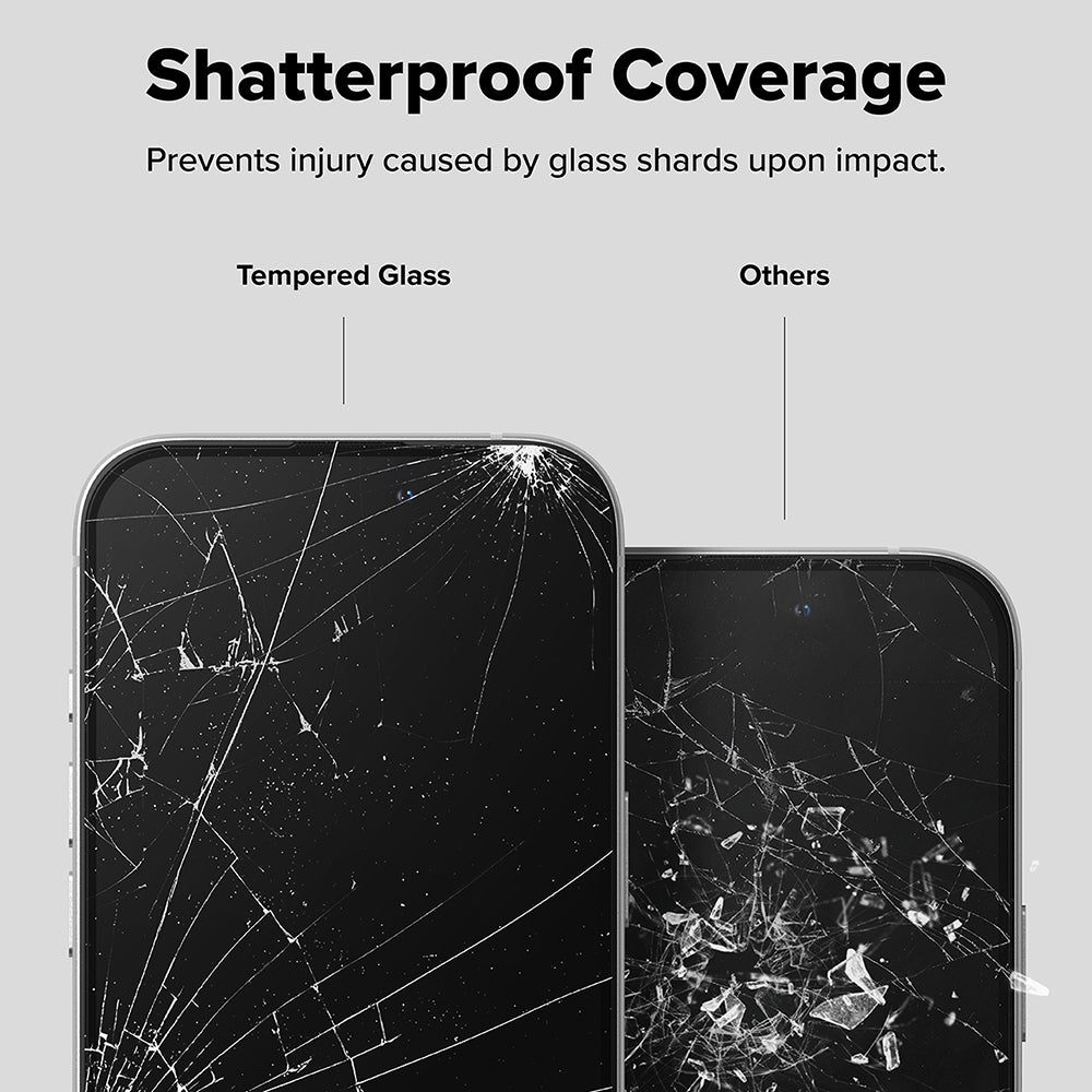 Folie de protecție Ringke Easy Slide Tempered Glass pentru iPhone 16 / iPhone 15, neagră