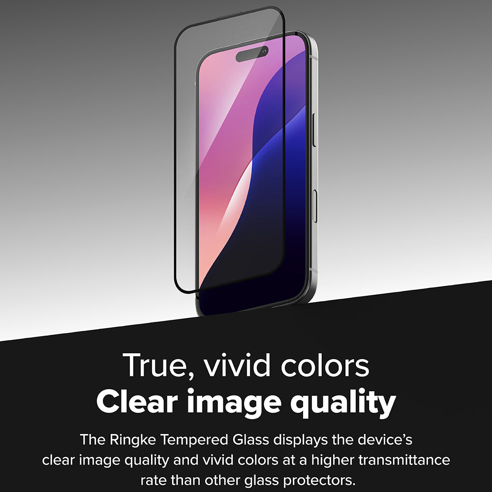 Folie de protectie Ringke Easy Slide Tempered Glass (set de 2) compatibil cu iPhone 16 Plus / iPhone 15 Plus, Negru