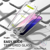 Folie de protectie Ringke Easy Slide Tempered Glass (set de 2) compatibil cu iPhone 16 Plus / iPhone 15 Plus, Negru