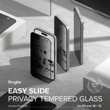 Folie de protectie Ringke Easy Slide Tempered Glass (set de 2) compatibil cu iPhone 16 Plus / iPhone 15 Plus, Privacy