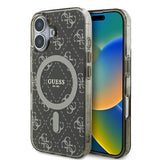 Husa de protectie Guess IML 4G Background MagSafe (GUHMP16MH4DTEW) compatibil cu iPhone 16 Plus, Maro