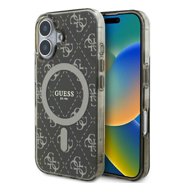 Husa de protectie Guess IML 4G Background MagSafe (GUHMP16MH4DTEW) compatibil cu iPhone 16 Plus, Maro