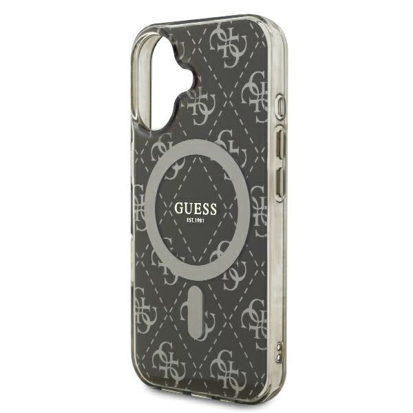 Husa de protectie Guess IML 4G Background MagSafe (GUHMP16SH4DTEW) compatibil cu iPhone 16, Maro