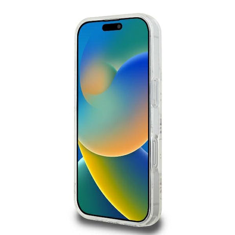 Husa de protectie Guess IML 4G Background MagSafe (GUHMP16LH4DTEH) compatibil cu iPhone 16 Pro, Alb