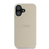 Husa de protectie Guess Grained Gold Ring MagSafe (GUHMP16SPGHSMME) compatibil cu iPhone 16, Bej