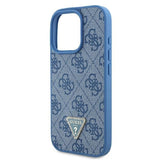 Husa de protectie Guess Leather Metal Logo Strass Crossbody (GUHCP16XP4TDSCPB) compatibil cu iPhone 16 Pro Max, Albastru