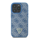 Husa de protectie Guess Leather Metal Logo Strass Crossbody (GUHCP16XP4TDSCPB) compatibil cu iPhone 16 Pro Max, Albastru