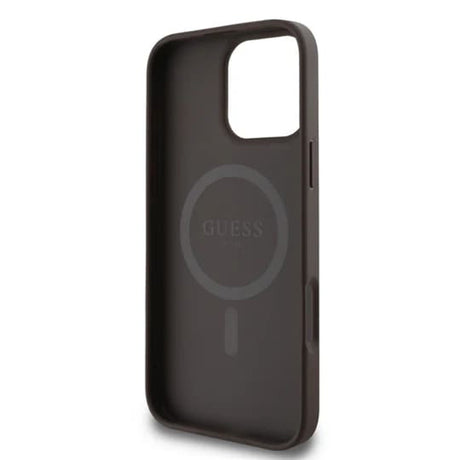 Husa de protectie Guess 4G Ring Classic Logo MagSafe (GUHMP16XG4GFRW) compatibil cu iPhone 16 Pro Max, Maro