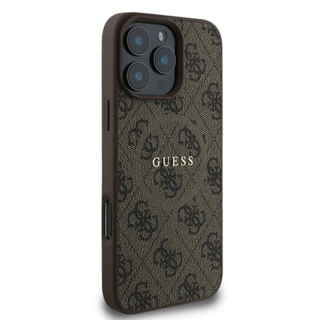 Husa de protectie Guess 4G Ring Classic Logo MagSafe (GUHMP16XG4GFRW) compatibil cu iPhone 16 Pro Max, Maro