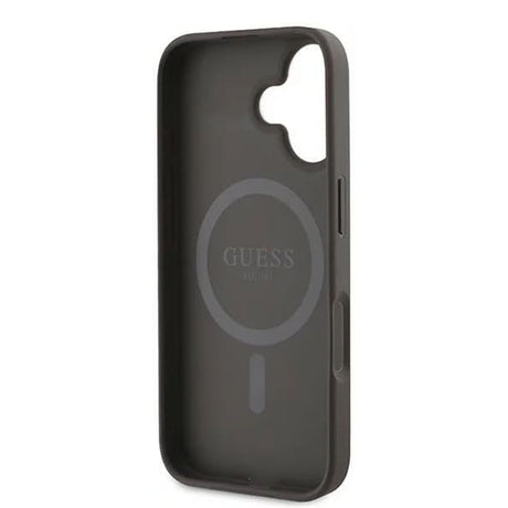 Husa de protectie Guess 4G Ring Classic Logo MagSafe (GUHMP16SG4GFRW) compatibil cu iPhone 16, Maro