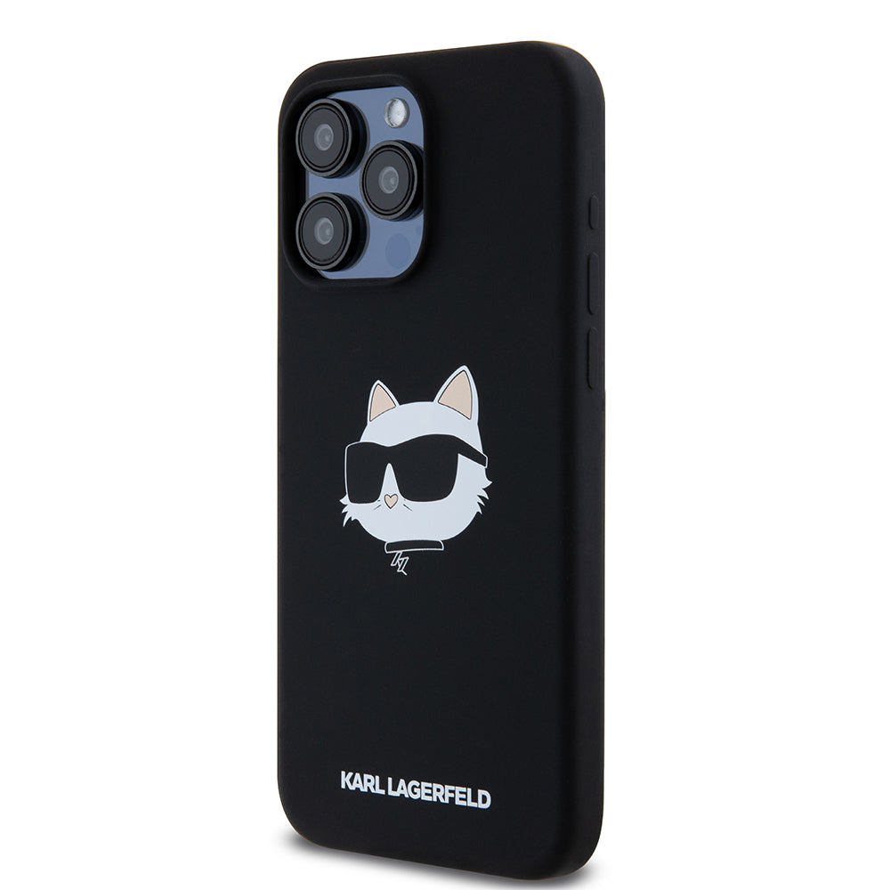 Husa de protectie Karl Lagerfeld Silicone MagSafe compatibil cu iPhone 15 Pro Max, Negru