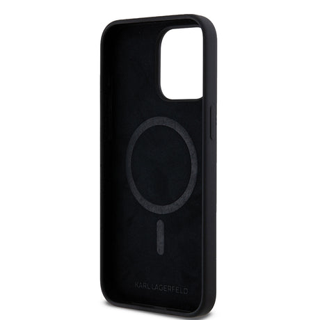 Husa de protectie Karl Lagerfeld Silicone MagSafe compatibil cu iPhone 15 Pro Max, Negru