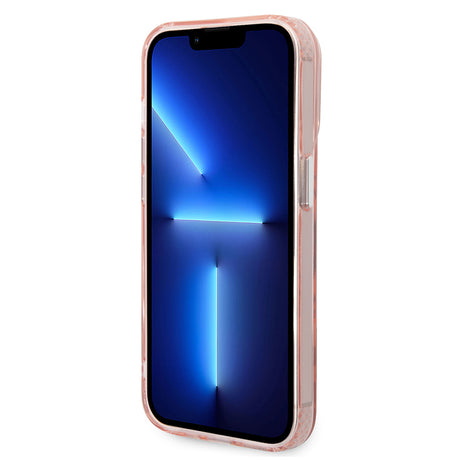 Husa de protectie Karl Lagerfeld Hardcase MagSafe (KLHMP14LHKCP) compatibil cu iPhone 14 Pro, Roz Karl & Choupette Aluminium