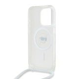 Husa de protectie Karl Lagerfeld IML Crossbody MagSafe (KLHMP15XHCKHNT) compatibil cu iPhone 15 Pro Max, Transparent Karl Head