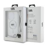 Husa de protectie Karl Lagerfeld IML Crossbody MagSafe (KLHMP15XHCKHNT) compatibil cu iPhone 15 Pro Max, Transparent Karl Head