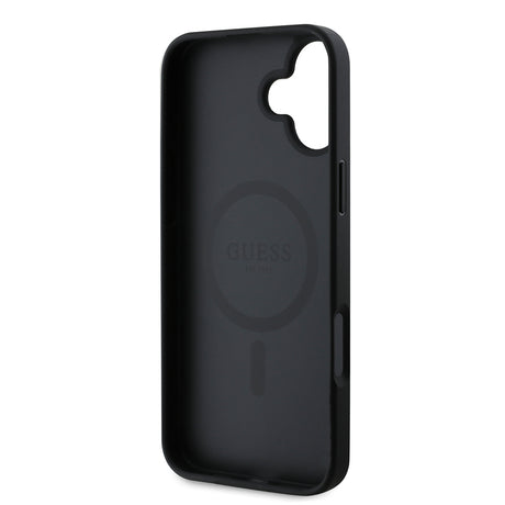 Husa de protectie Guess Saffiano Classic Logo MagSafe (GUHMP16MPSAHMCK) compatibil cu iPhone 16 Plus, Negru