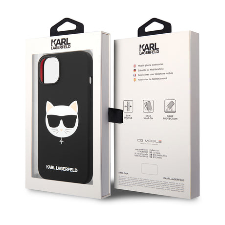 Husa de protectie Karl Lagerfeld Silicone MagSafe (KLHMP14MSLCHBK) compatibil cu iPhone 14 Plus, Choupette Head