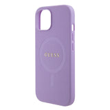 Husa de protectie Guess Saffiano MagSafe (GUHMP15SPSAHMCU) compatibil cu iPhone 15, Mov