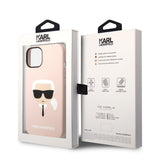 Husa de protectie Karl Lagerfeld Silicone MagSafe (KLHMP14MSLKHLP) compatibil cu iPhone 14 Plus, Roz Deschis Karl`S Head