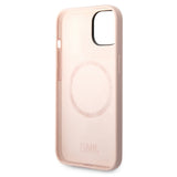 Husa de protectie Karl Lagerfeld Silicone MagSafe (KLHMP14MSLKHLP) compatibil cu iPhone 14 Plus, Roz Deschis Karl`S Head